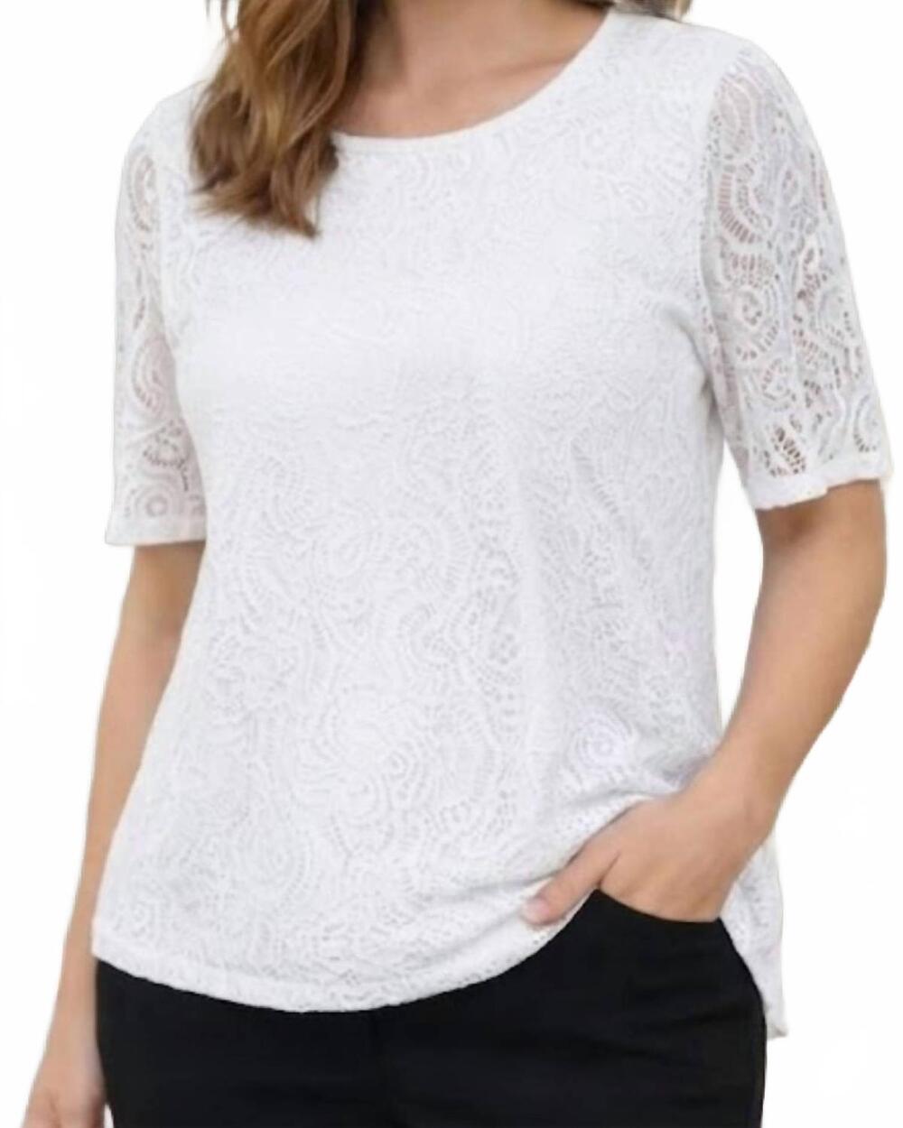 NEW N TOUCH delicate daydream top in white